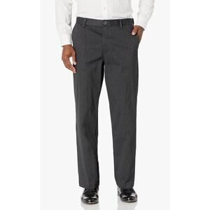 Dockers Mens Relaxed Fit Comfort Cuff Pleated Pants Dark Charcoal Size 42x30 New